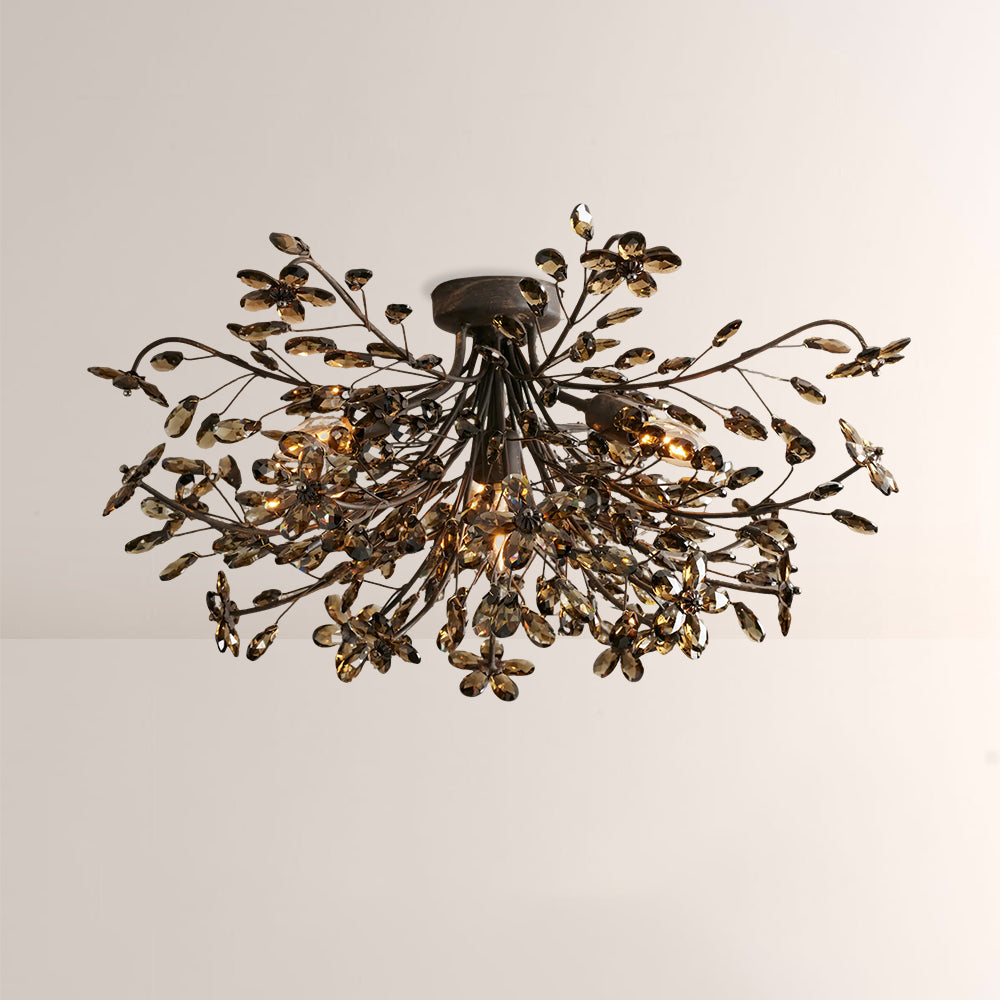 Seraphina Crystal Floral Flush Mount Ceiling Light