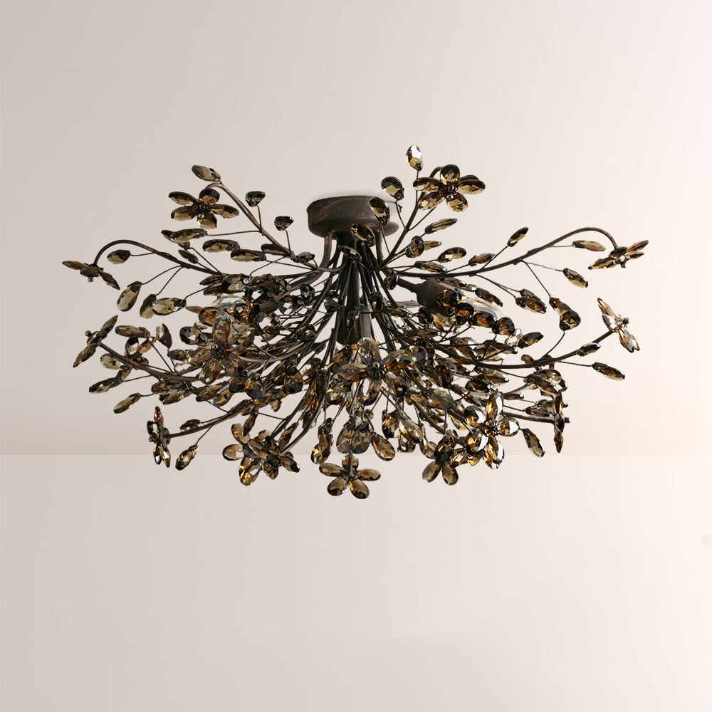 Seraphina Crystal Floral Flush Mount Ceiling Light