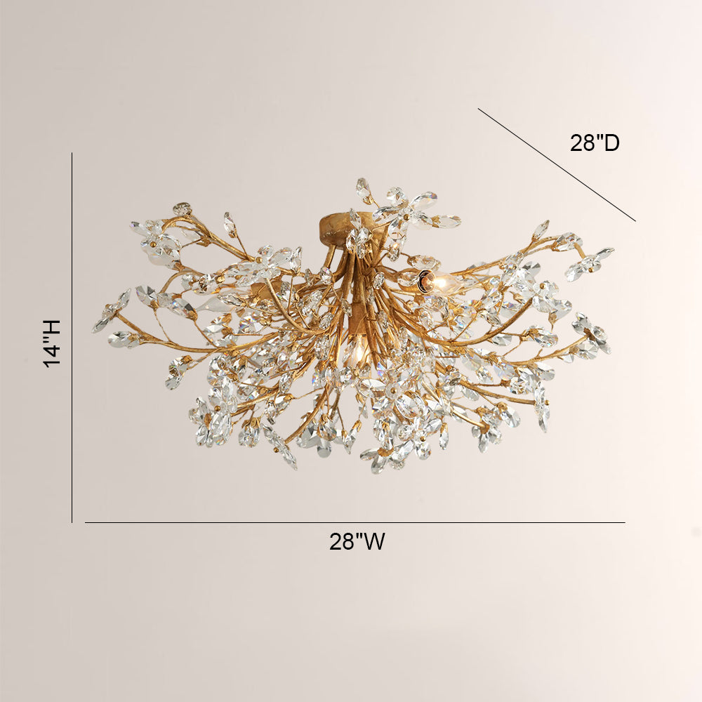 Seraphina Crystal Floral Flush Mount Ceiling Light