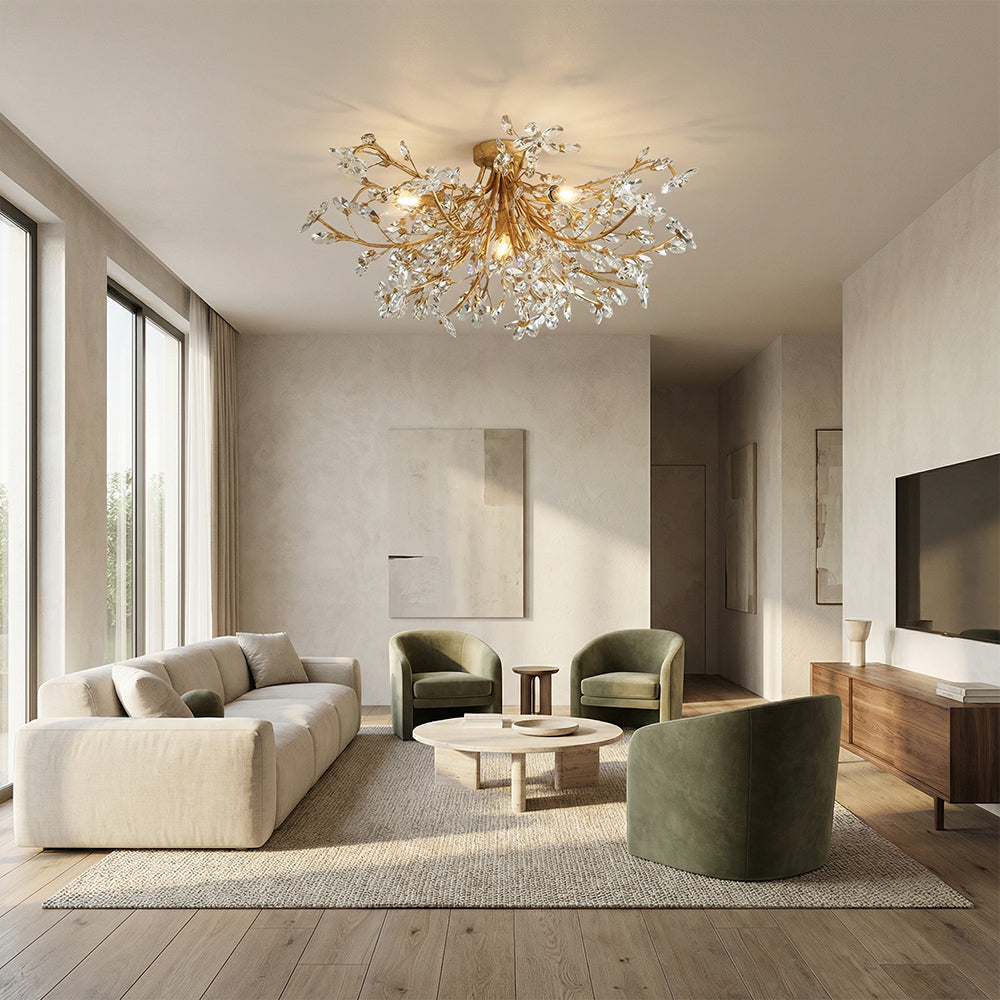 Seraphina Crystal Floral Flush Mount Ceiling Light