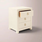 Dravena 3-Drawer Nightstand — CHALK