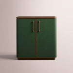 Brevan Bar Cabinet — WALNUT & FOREST GREEN