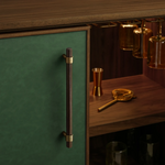 Brevan Bar Cabinet — WALNUT & FOREST GREEN