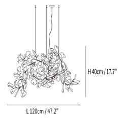 8 Lights: L 47.2''  x H 17.7''