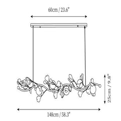 6 heads Size: L 58.3″ x H 9.8″