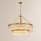 Grent 2-Tier Round  Crystals Chandelier 32"