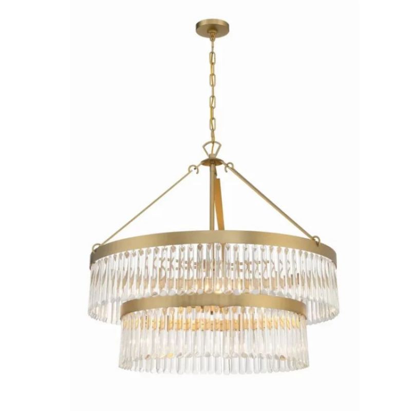 Grentl 2-Tier Round  Crystals Chandelier 32" - kimoylights