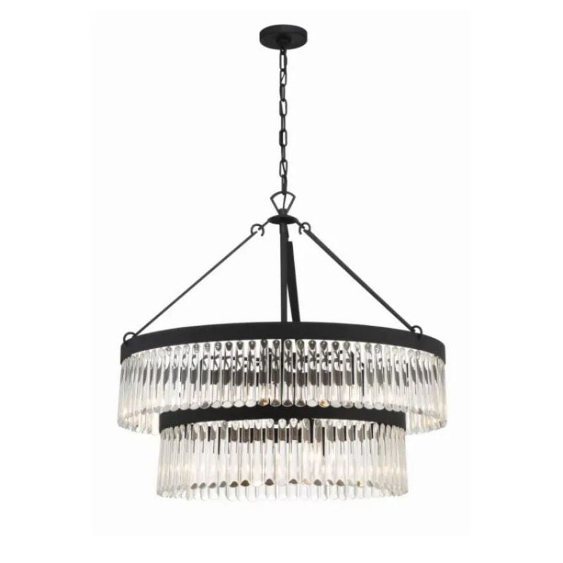 Grentl 2-Tier Round  Crystals Chandelier 32" - kimoylights