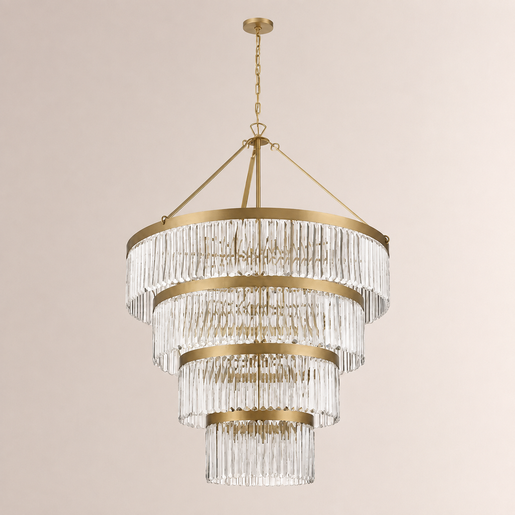 Grent 4-Tier Round Crystal Chandelier 40"