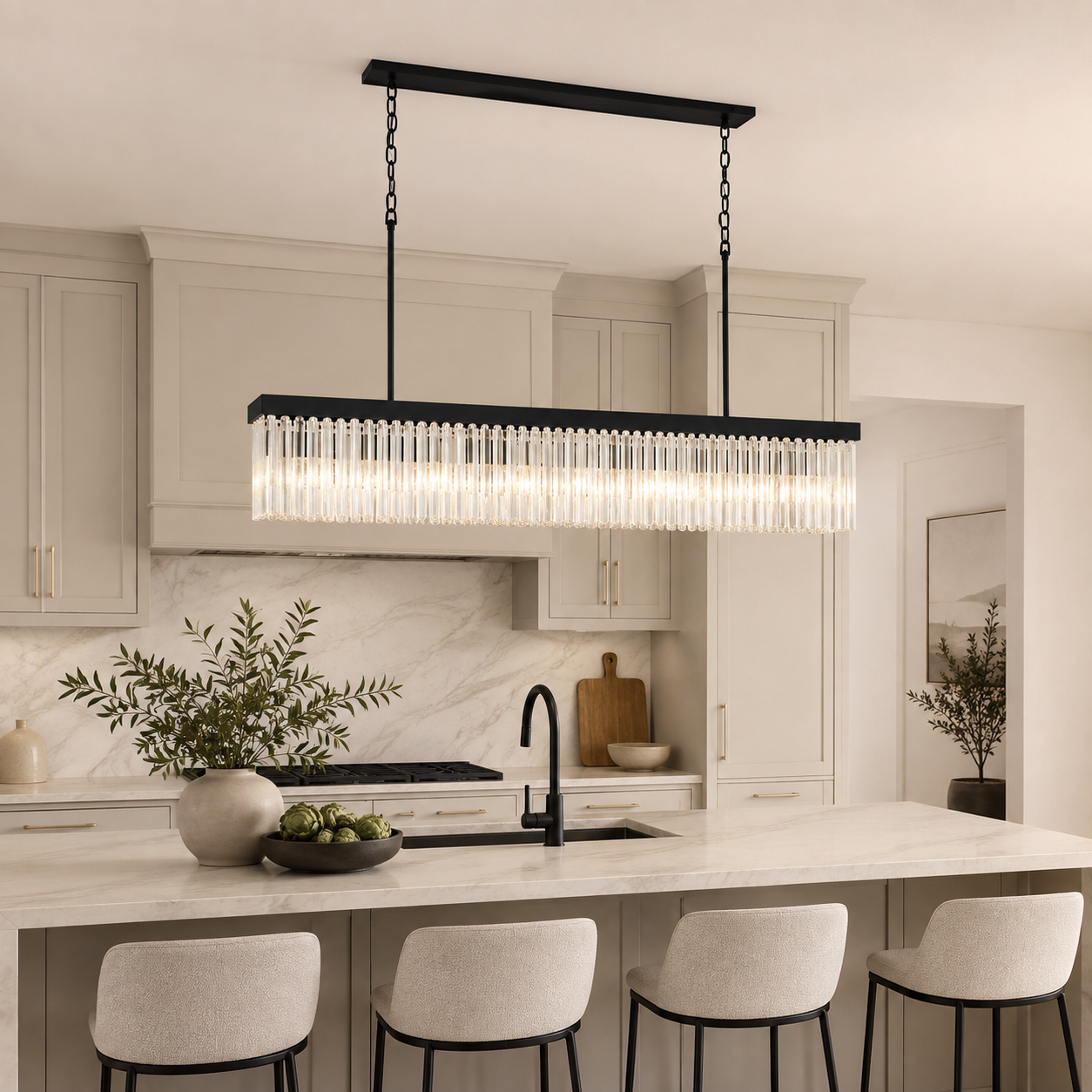 Grent Crystal Rectangle Chandelier