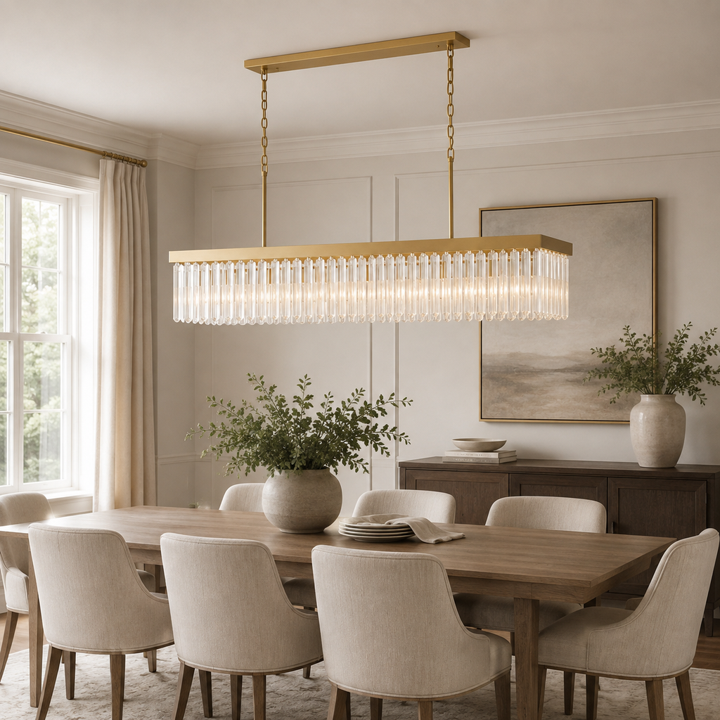 Grent Crystal Rectangle Chandelier