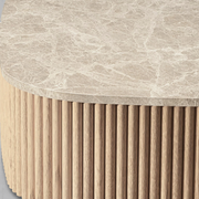 Mullhaven Oak Wood & Stone Coffee Table 48