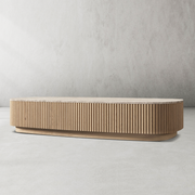 Mullhaven Oak Wood & Stone Coffee Table 48