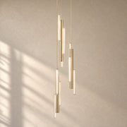 Haivorel 3-Pendant Reeded Glass Cluster Chandelier - product image 1