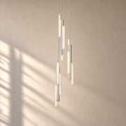 Haivorel 3-Pendant Reeded Glass Cluster Chandelier - product image 3