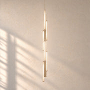 Haivorel 6-Light Tall Reeded Glass Pendant 42.5