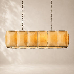 Halvera Alabaster Rectangular Chandelier 42
