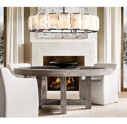 Halvera Alabaster Round Chandelier 60