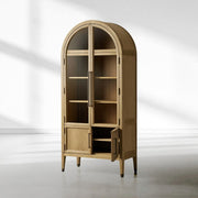 Haven Glass-Door Oak Cabinet  36“W 46”W