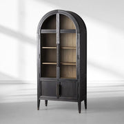 Haven Glass-Door Oak Cabinet  36“W 46”W
