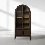 Haven Glass-Door Oak Cabinet  36“W 46”W