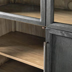 Haven Glass-Door Oak Cabinet  36“W 46”W