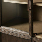 Haven Glass-Door Oak Cabinet  36“W 46”W
