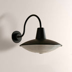 Haven Blackened Iron Ribbed Glass Outdoor Sconce