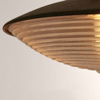 Haven Blackened Iron Ribbed Glass Outdoor Sconce