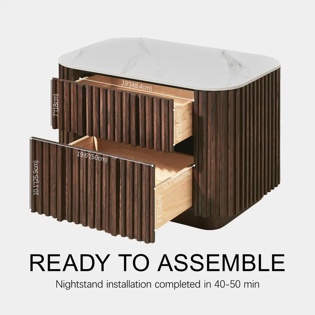Pax Oak Stone Nightstand 30"W For Bedroom