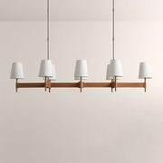 Haven Leather Brass Linear Chandelier