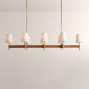 Haven Leather Brass Linear Chandelier