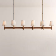 Haven Leather Brass Linear Chandelier