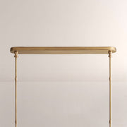 Haven Leather Brass Linear Chandelier
