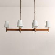 Haven Leather Brass Linear Chandelier
