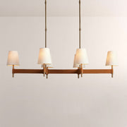 Haven Leather Brass Linear Chandelier