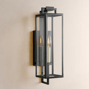 Torren Hand-Worked Iron Outdoor Wall Sconce 17“H
