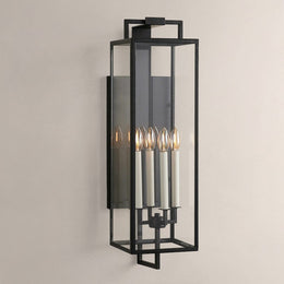 Torren Hand-Worked Iron Outdoor Wall Sconce 29“H