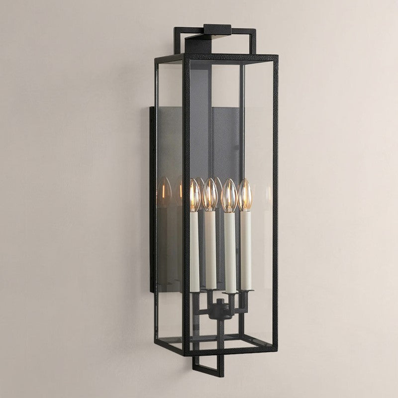 Torren Hand-Worked Iron Outdoor Wall Sconce 29“H