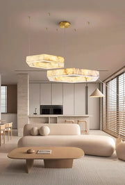 Hexagonal Alabaster Chandelier