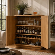 Kervelle Bar Cabinet — NATURAL OAK
