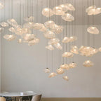 Industrial Metal Glass Bubble Irregular Oval Staircase Chandeliers