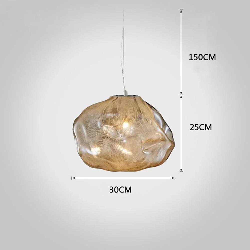 Industrial Metal Glass Bubble Irregular Oval Staircase Chandeliers