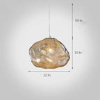Industrial Metal Glass Bubble Irregular Oval Staircase Chandeliers