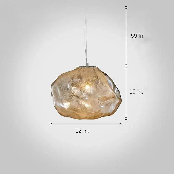 Industrial Metal Glass Bubble Irregular Oval Staircase Chandeliers