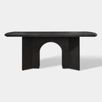 Kael Arch Solid Oak Dining Table 84“W For Dining Room