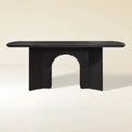 Kael Arch Solid Oak Dining Table 84“W For Dining Room