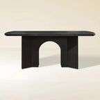 Kael Arch Solid Oak Dining Table 84“W For Dining Room