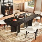Kael Arch Solid Oak Dining Table 84“W For Dining Room