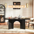 Kael Arch Solid Oak Dining Table 84“W For Dining Room